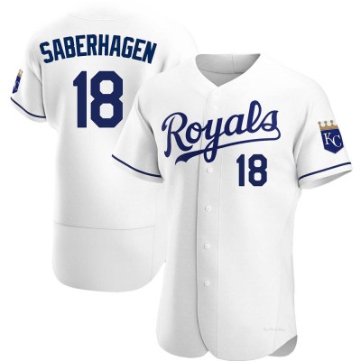 Men's Bret Saberhagen Kansas City Royals Authentic White Home Jersey
