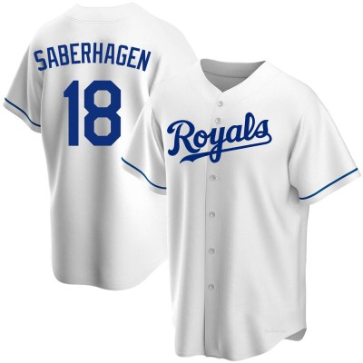 Men's Bret Saberhagen Kansas City Royals Replica White Home Jersey