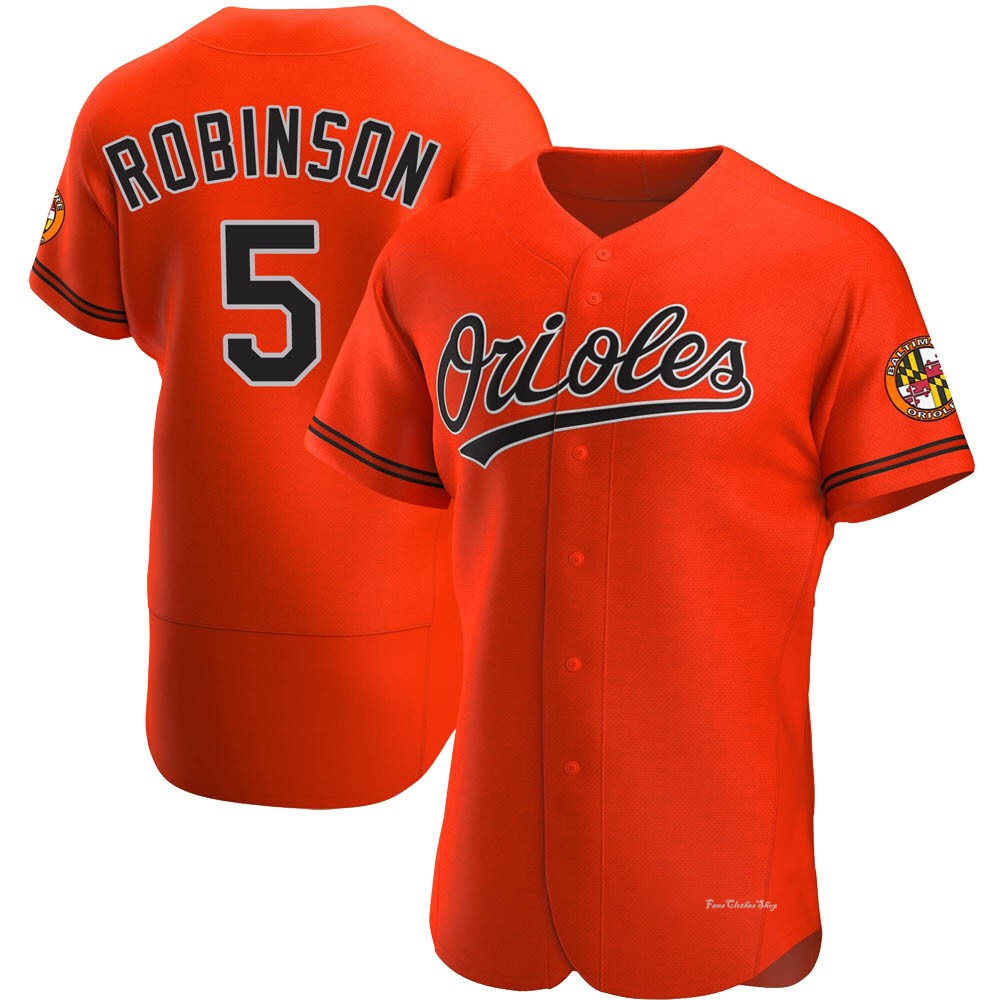 Men's Brooks Robinson Baltimore Orioles Authentic Orange Alternate Jersey