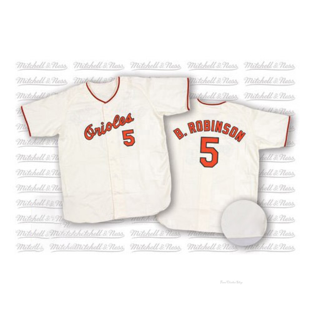 Men's Brooks Robinson Baltimore Orioles Authentic White Throwback Jersey