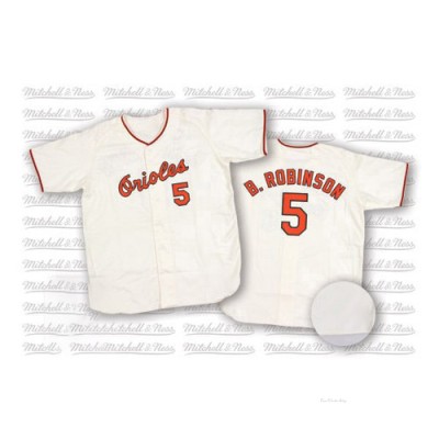 Men's Brooks Robinson Baltimore Orioles Authentic White Throwback Jersey