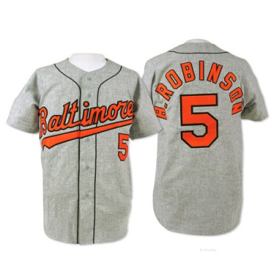 Men's Brooks Robinson Baltimore Orioles Replica Grey Throwback Jersey