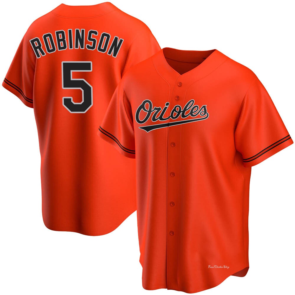 Men's Brooks Robinson Baltimore Orioles Replica Orange Alternate Jersey