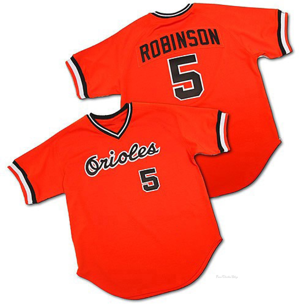 Men's Brooks Robinson Baltimore Orioles Replica Orange Throwback Jersey