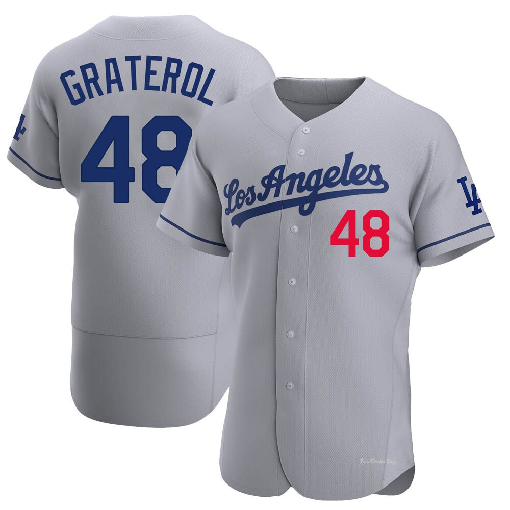 Men's Brusdar Graterol Los Angeles Dodgers Authentic Gray Away Jersey