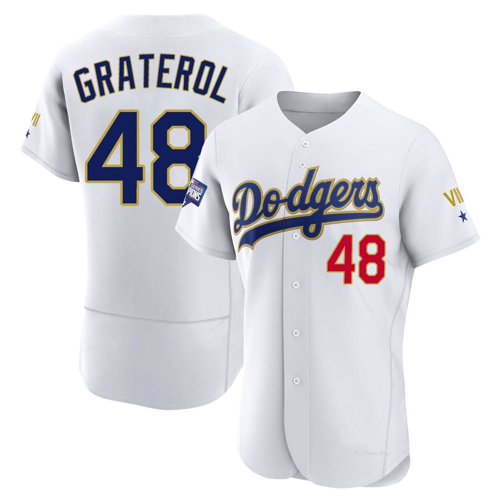 Men's Brusdar Graterol Los Angeles Dodgers Authentic White/Gold 2021 Gold Program Player Jersey