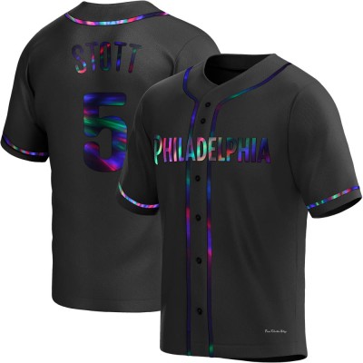 Men's Bryson Stott Philadelphia Phillies Replica Black Holographic Alternate Jersey