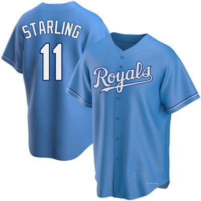 Men's Bubba Starling Kansas City Royals Replica Light Blue Alternate Jersey