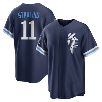 Men's Bubba Starling Kansas City Royals Replica Navy 2022 City Connect Jersey