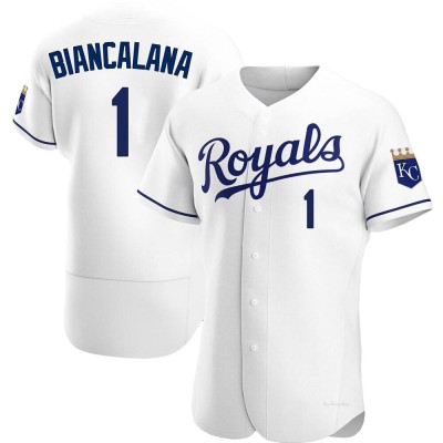 Men's Buddy Biancalana Kansas City Royals Authentic White Home Jersey