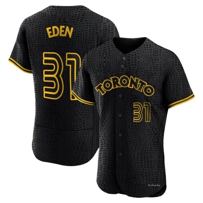 Men's Cam Eden Toronto Blue Jays Authentic Black Snake Skin City Jersey