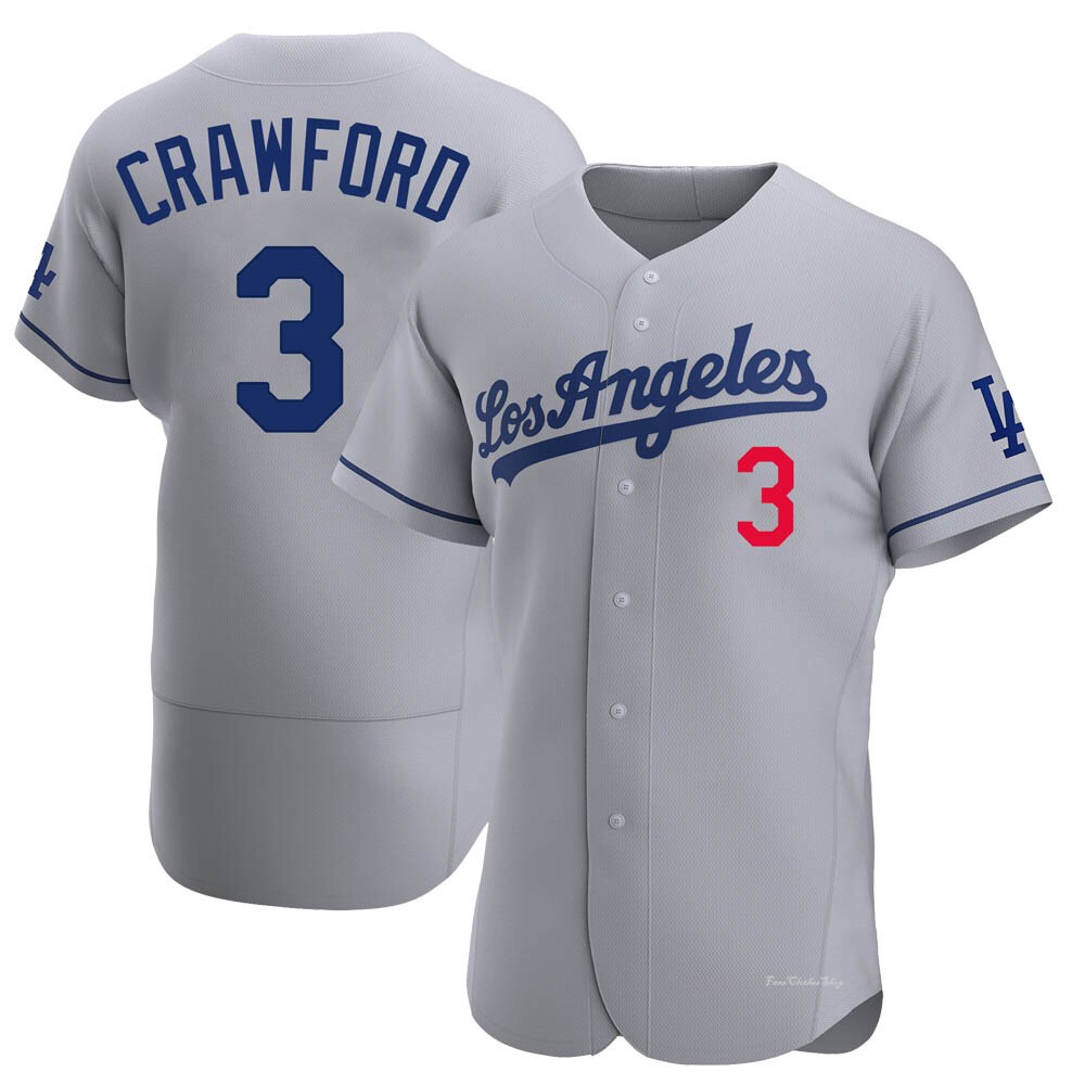 Men's Carl Crawford Los Angeles Dodgers Authentic Gray Away Jersey