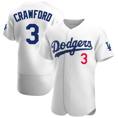 Men's Carl Crawford Los Angeles Dodgers Authentic White Home Jersey