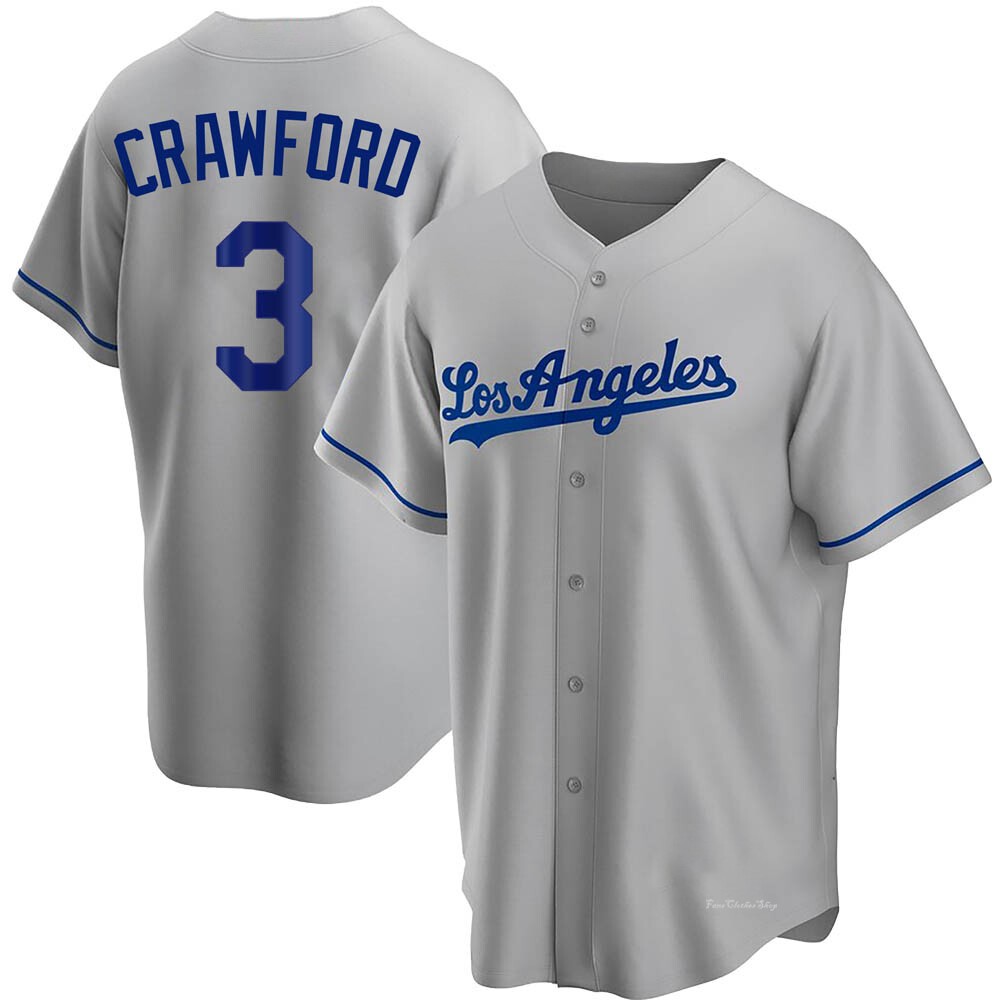 Men's Carl Crawford Los Angeles Dodgers Replica Gray Road Jersey
