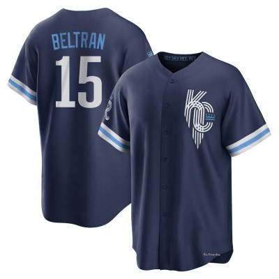 Men's Carlos Beltran Kansas City Royals Replica Navy 2022 City Connect Jersey