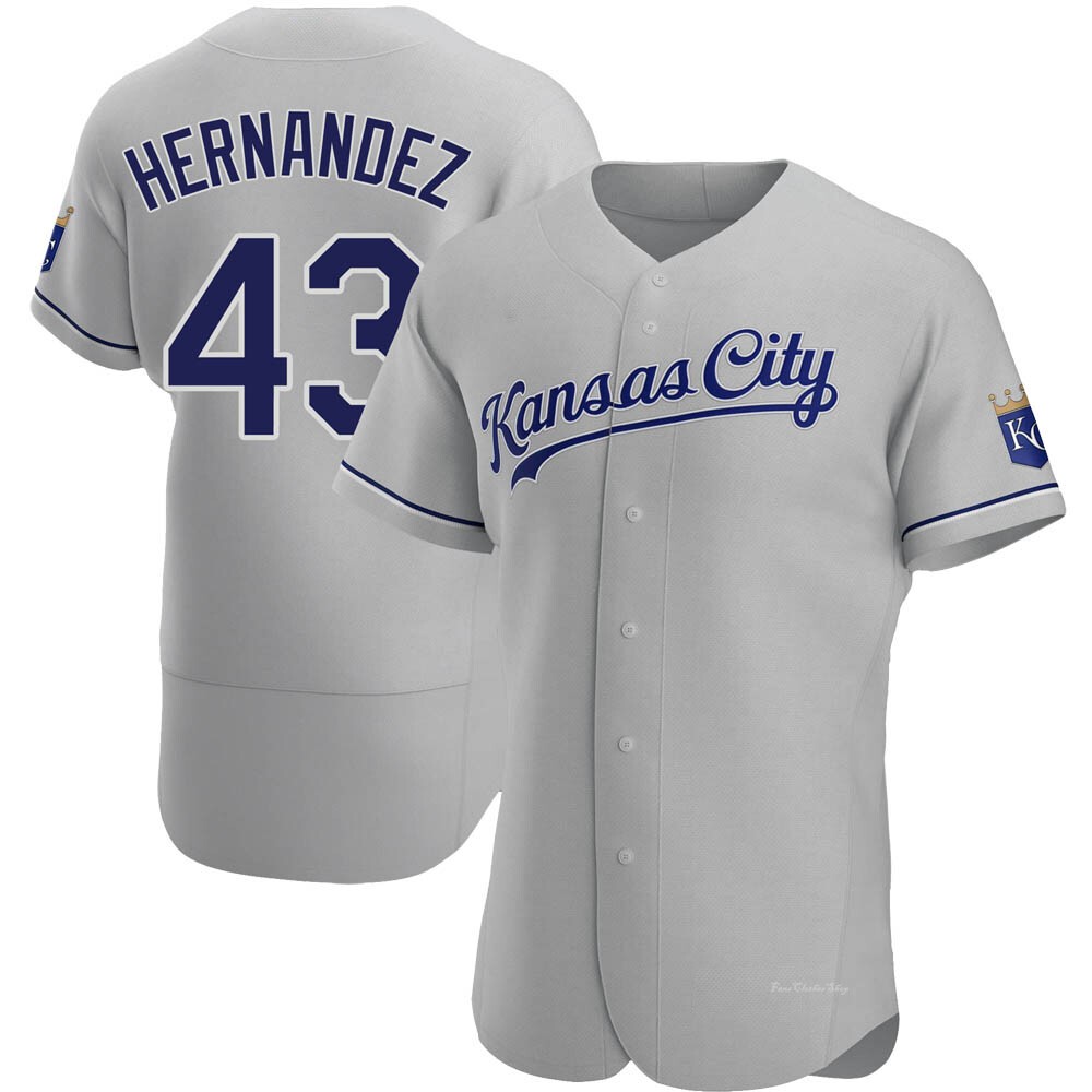 Men's Carlos Hernandez Kansas City Royals Authentic Gray Road Jersey