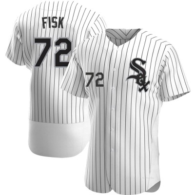 Men's Carlton Fisk Chicago White Sox Authentic White Home Jersey