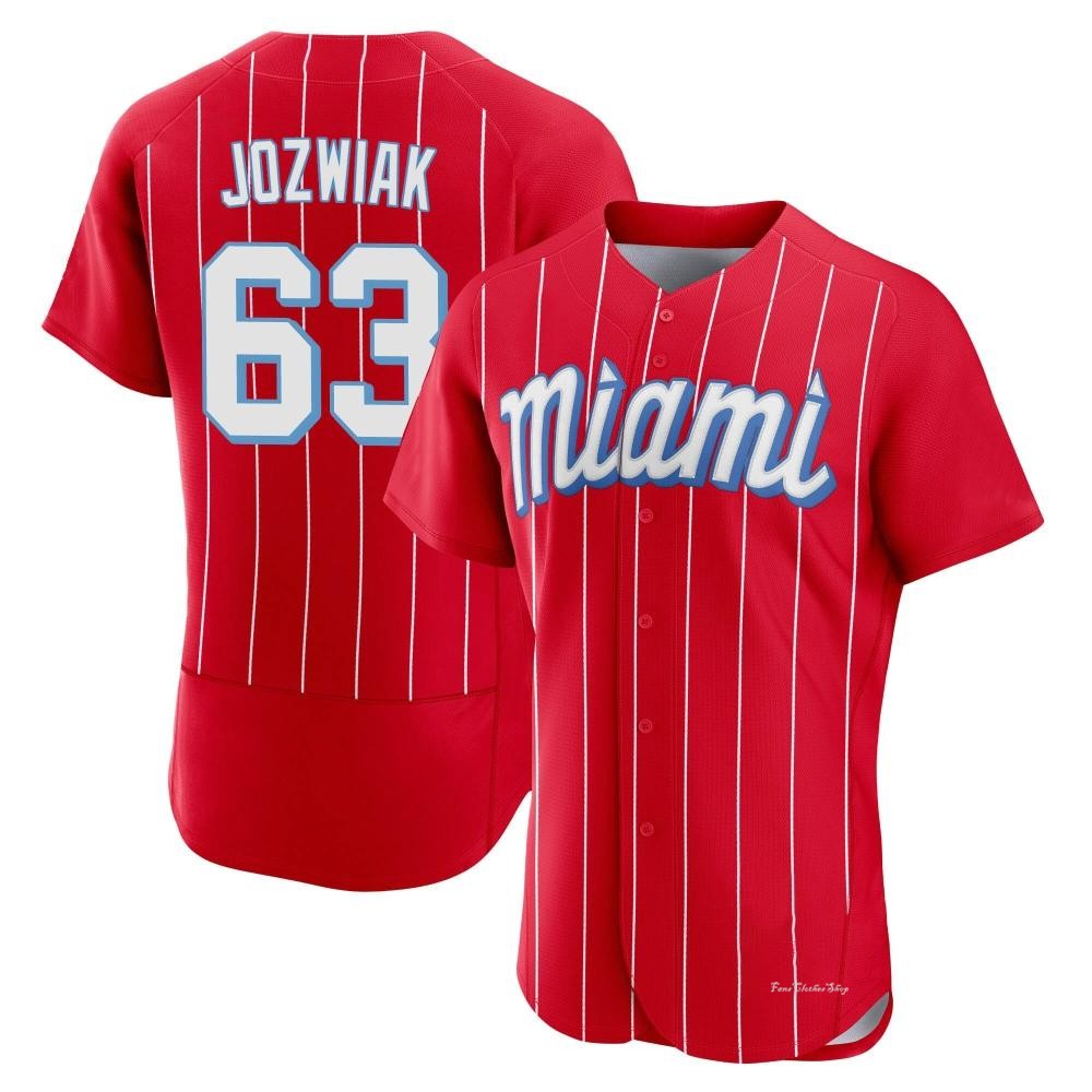 Men's Chandler Jozwiak Miami Marlins Authentic Red 2021 City Connect Jersey