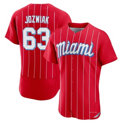Men's Chandler Jozwiak Miami Marlins Authentic Red 2021 City Connect Jersey
