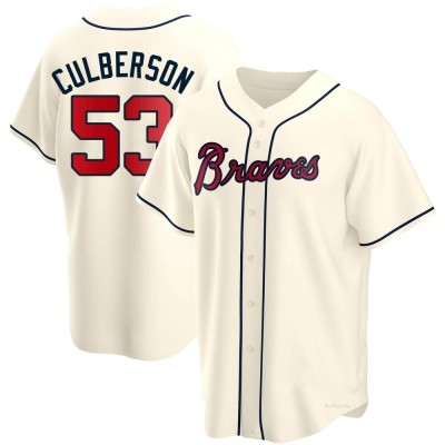 Men's Charlie Culberson Atlanta Braves Replica Cream Alternate Jersey