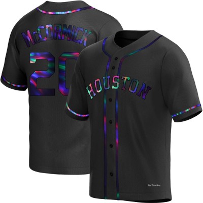 Men's Chas McCormick Houston Astros Replica Black Holographic Alternate Jersey