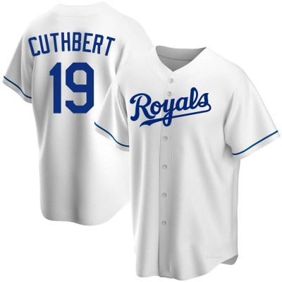 Men's Cheslor Cuthbert Kansas City Royals Replica White Home Jersey