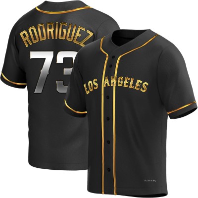 Men's Chris Rodriguez Los Angeles Angels Replica Black Golden Alternate Jersey