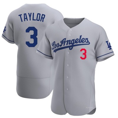 Men's Chris Taylor Los Angeles Dodgers Authentic Gray Away Jersey