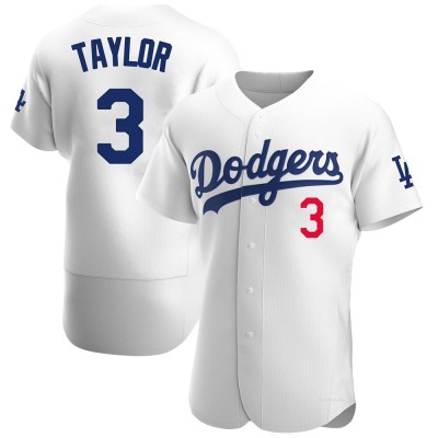 Men's Chris Taylor Los Angeles Dodgers Authentic White Home Jersey