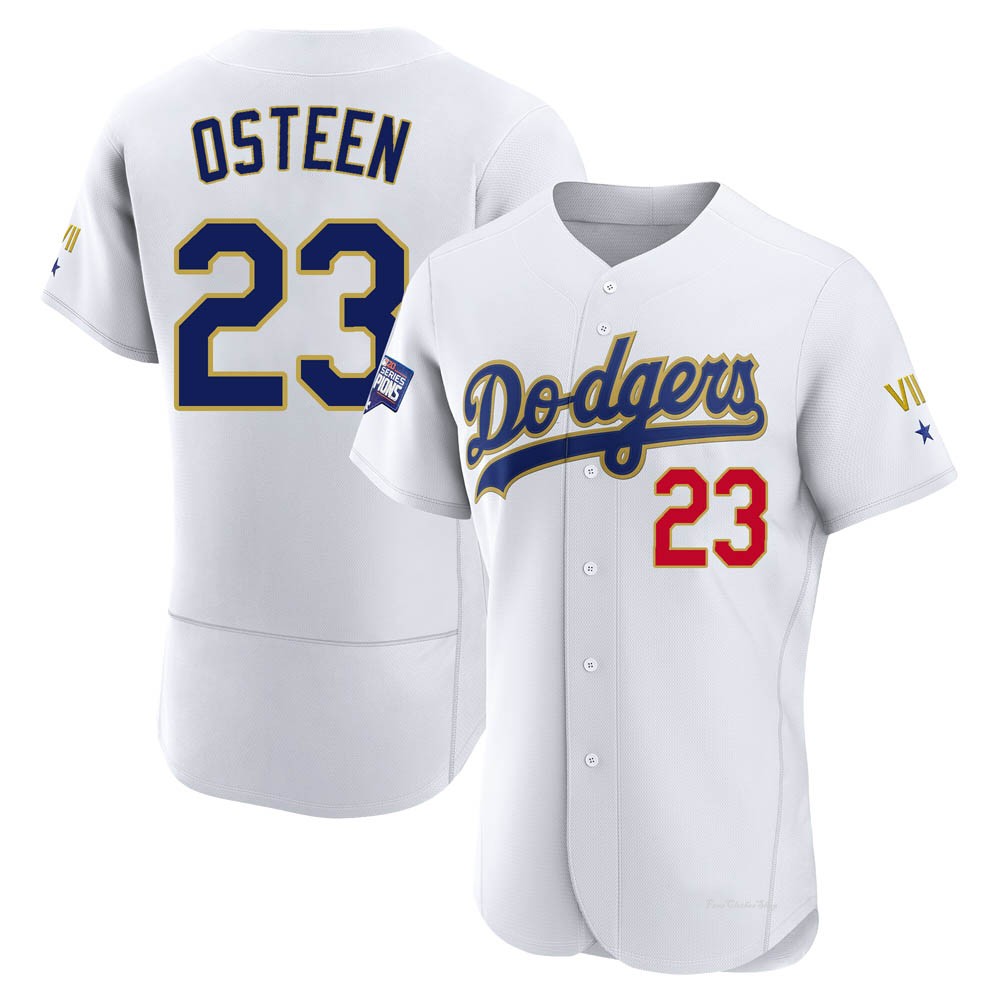 Men's Claude Osteen Los Angeles Dodgers Authentic White/Gold 2021 Gold Program Player Jersey