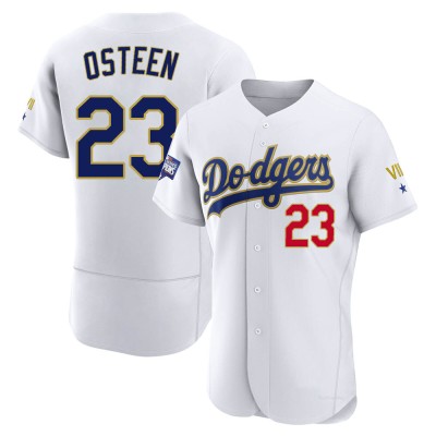 Men's Claude Osteen Los Angeles Dodgers Authentic White/Gold 2021 Gold Program Player Jersey