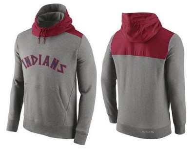 Men's Cleveland Guardians Gray Cooperstown Collection Hybrid Pullover Hoodie