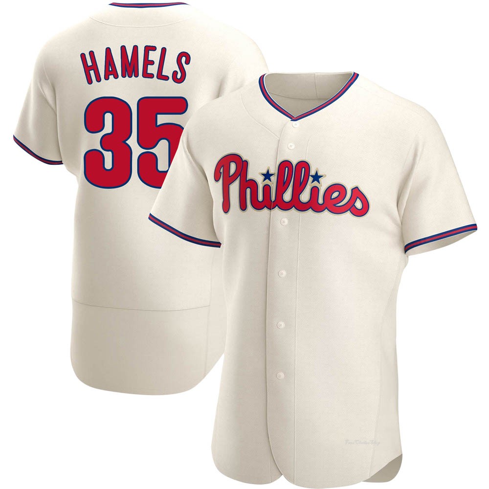 لست Philadelphia Phillies #35 Cole Hamels Cream Jersey قلم ايباد اير
