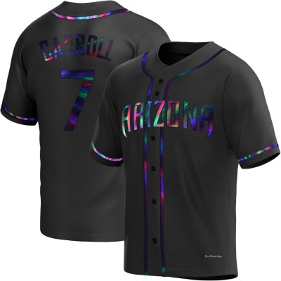 Men's Corbin Carroll Arizona Diamondbacks Replica Black Holographic Alternate Jersey