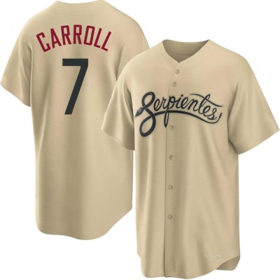 Men's Corbin Carroll Arizona Diamondbacks Replica Gold 2021 City Connect Cool Base Jersey