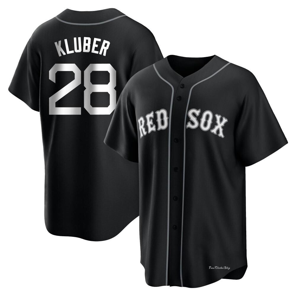 Men's Corey Kluber Boston Red Sox Replica Black/White Jersey