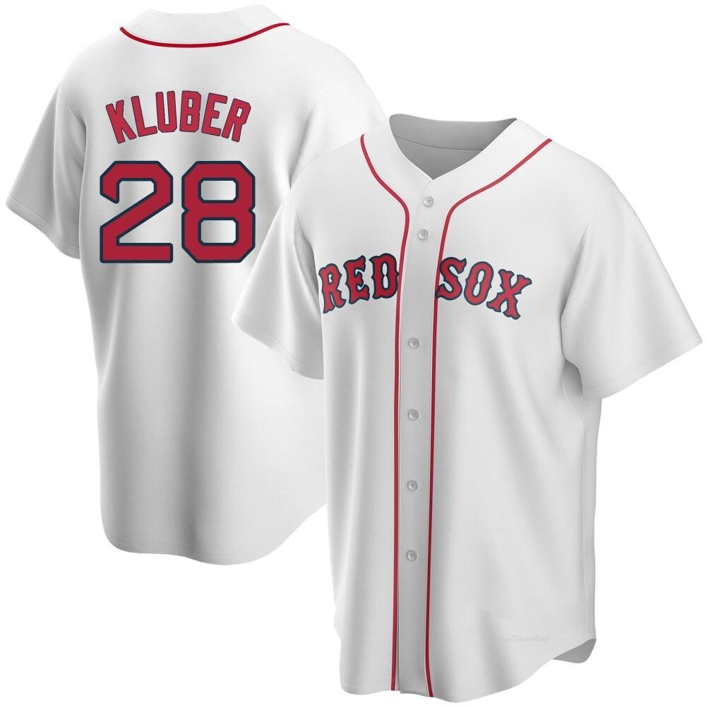 Men's Corey Kluber Boston Red Sox Replica White Home Jersey