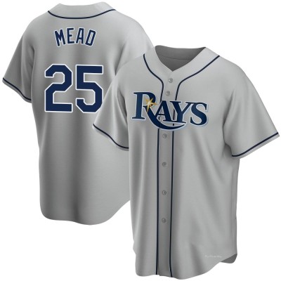 Men's Curtis Mead Tampa Bay Rays Replica Gray Road Jersey