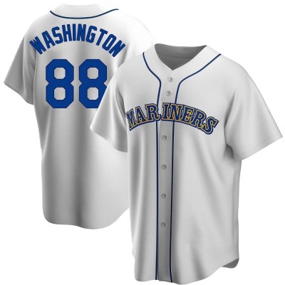 Men's Curtis Washington Seattle Mariners Replica White Home Cooperstown Collection Jersey