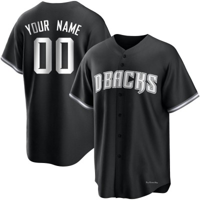 Men's Custom Arizona Diamondbacks Replica Black/White Jersey