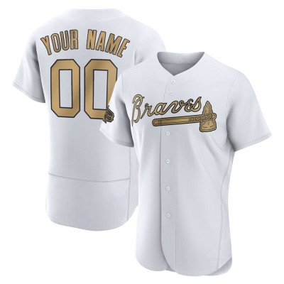 Men's Custom Atlanta Braves Game White Authentic 2022 All-Star Jersey