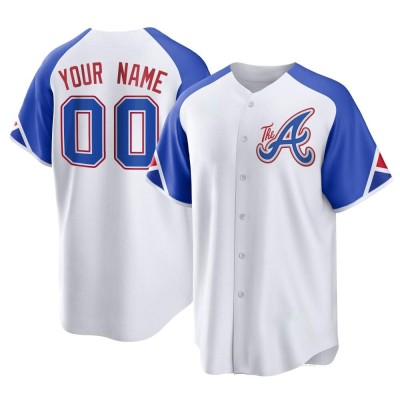Men's Custom Atlanta Braves Replica White 2023 City Connect Jersey