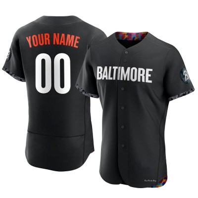 Men's Custom Baltimore Orioles Authentic Black 2023 City Connect Jersey