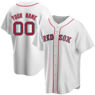 Men's Custom Boston Red Sox Replica White Home Jersey
