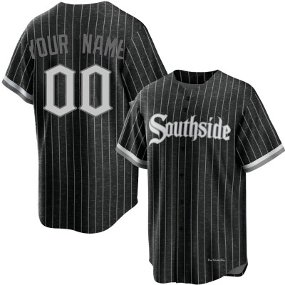Men's Custom Chicago White Sox Replica Black 2021 City Connect Jersey