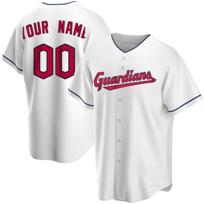 Men's Custom Cleveland Guardians Replica White Home Jersey