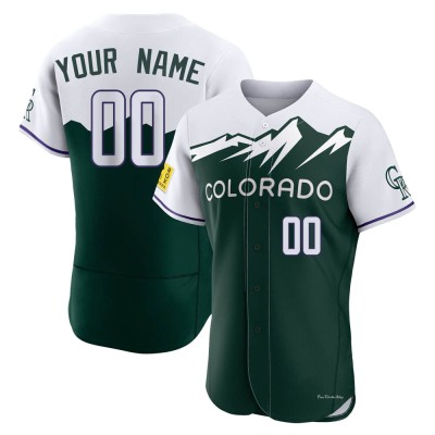 Men's Custom Colorado Rockies Authentic Green 2022 City Connect Jersey