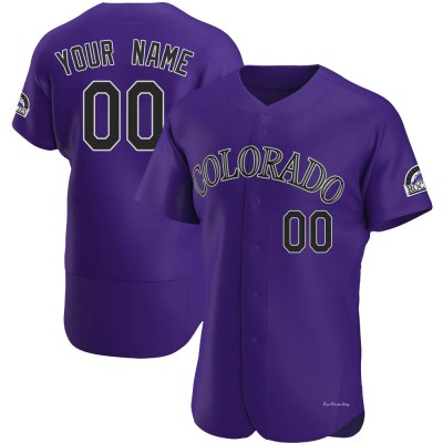 Men's Custom Colorado Rockies Authentic Purple Alternate Jersey