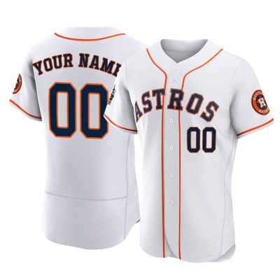 Men's Custom Houston Astros Authentic White 2022 World Series Home Jersey