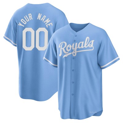 Men's Custom Kansas City Royals Replica Light Blue 2022 Alternate Jersey